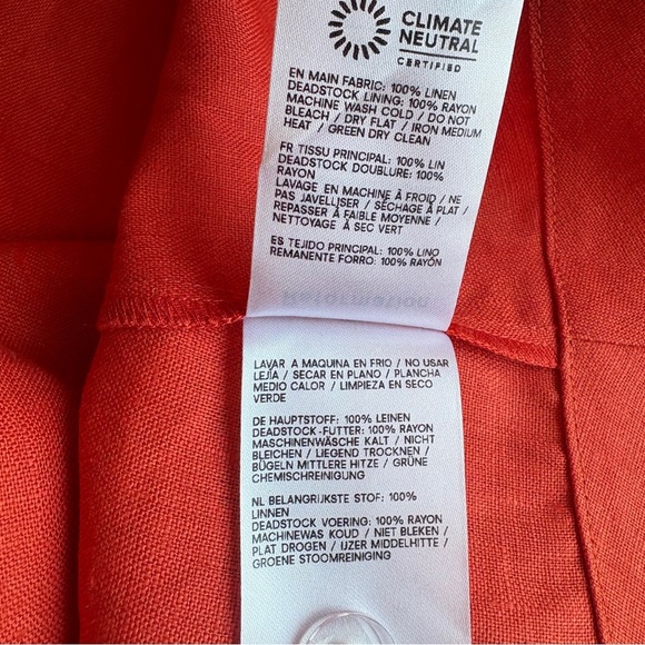 NEW Reformation Janu Midi Linen Dress Red Coral Orange | US 0 UK 4 - Picture 16 of 16